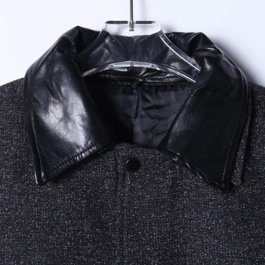 26176SDSA男士秋冬新款痞帅男装美式简约拼皮翻领设计夹克外套复古百搭 商品图1