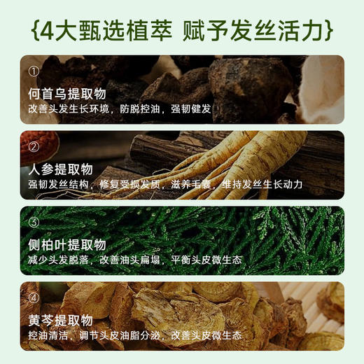 【何首乌固发洗头原浆】 强韧发根 修护秀发 24味草本 植物清洁 500ml lc 商品图4