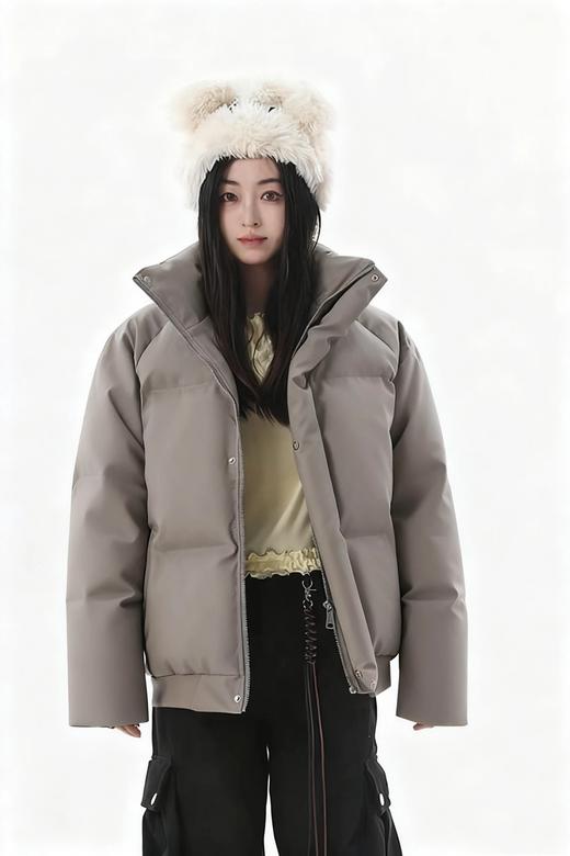 【蓬松度高 三层保暖 细腻超纤皮】斯辰唯佳情侣宽松百搭免洗棉衣外套（A87-DQC5555） 商品图1