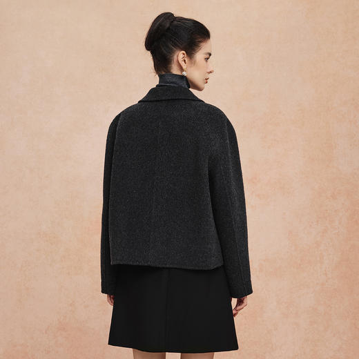 QH903斯尔丽2025新款双面呢手感滑爽软糯正肩易搭配减龄短款羊毛大衣 商品图11