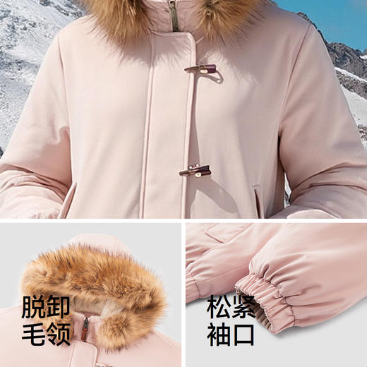 森马羽绒服女冬季可脱卸毛领牛角扣宽松80绒子2025新款学院风外套 商品图3