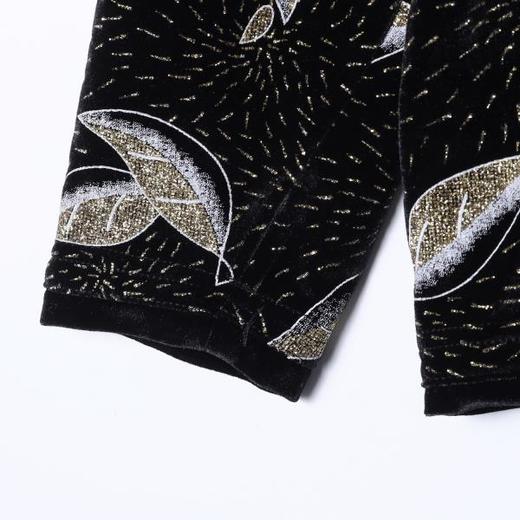 T4966SDSA秋冬新款痞帅男装韩版满印洒金树叶设计半高领长袖T恤百搭 商品图4