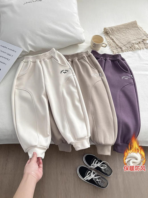 【YW】无忧购（拍大一码）儿童加绒加厚运动裤保暖抗风冬季一条过冬（截单后3-5天发货) 商品图0