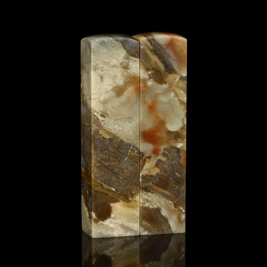 孤品017374昌化石奇纹对章2.6*2.6*10.8cm 商品图1