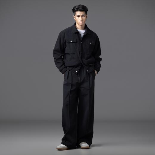 PINLI品立2025秋季新款灯芯绒工装翻领夹克男士宽松百搭休闲外套GD253104092 商品图4