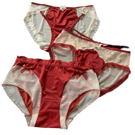 【“红”运当头❗️高颜值蕾丝内裤】本命年大红色内裤 女士性感纯欲蕾丝镂空三角 裤女喜庆结婚新娘礼物 商品图4