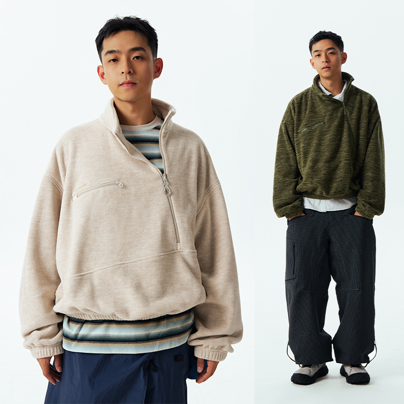 CryingCenter 半开斜门襟套头宽松卫衣 男女款 哭喊中心