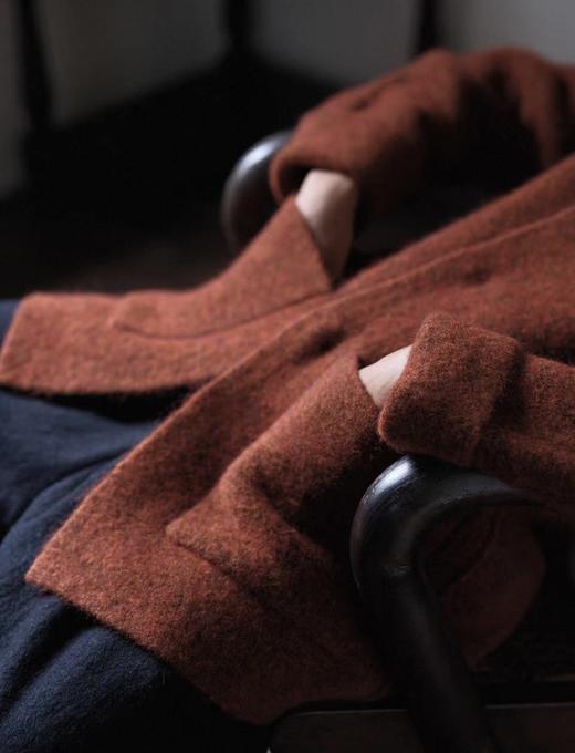 JAI 25AW 紫式部/朽叶落/红枫色羊驼毛针织邮递员外套 商品图12