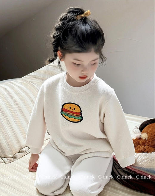 宝妈闭眼入 萌宝秋冬法兰绒家居服 软fufu会呼吸的儿童加绒睡衣秋冬季新款云朵绒外穿加厚男童女童保暖家居服套装 商品图3