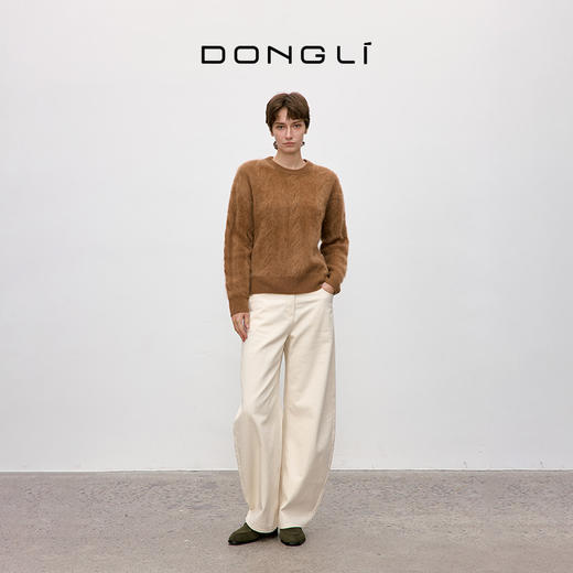 东黎 • 你本珍贵 拉毛女士秋季绞花圆领套衫 5380 商品图6