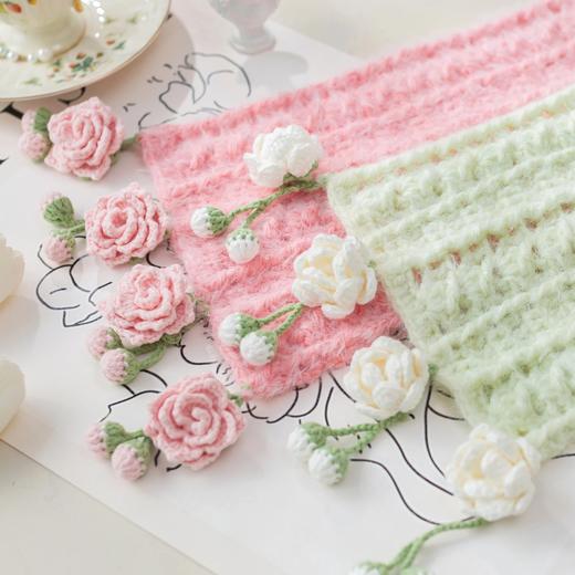 苏苏姐家软茸花簇围巾手工diy编织梦羽毛线团自制围巾钩针材料包 商品图3