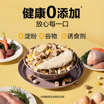 网易严选冻干桶鸡肉宠物零食100%鲜肉蛋黄五拼猫狗通用 呵护肠胃 500g 商品图1