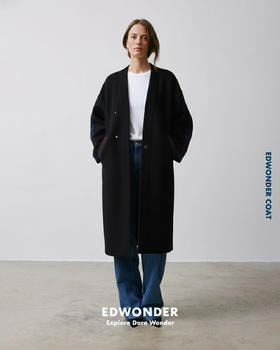 Wonder几合-羊毛長外套-海军蓝 Long Coat