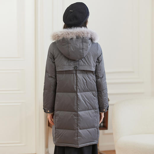 Famecoco范可儿白鸭绒羽绒服女士冬款时尚中长款外套D218AD300 商品图2