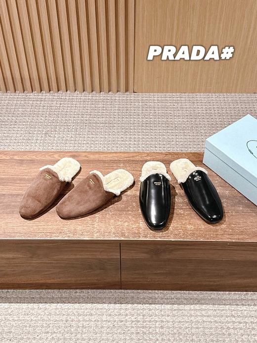 普拉达秋冬新款毛绒穆勒鞋（DBG） 商品图1