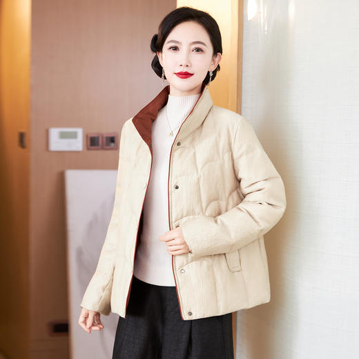 TC 621689时尚妈妈羽绒服洋气显瘦加厚保暖休闲白鸭绒气质外套 商品图2