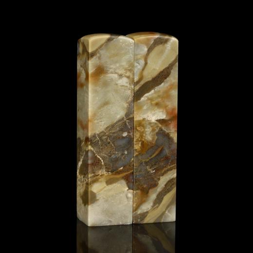 孤品017374昌化石奇纹对章2.6*2.6*10.8cm 商品图3