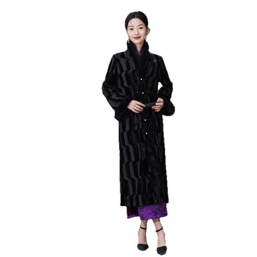 SKY 23082丝绒长款旗袍外套时尚改良新中式旗袍外搭 商品图4