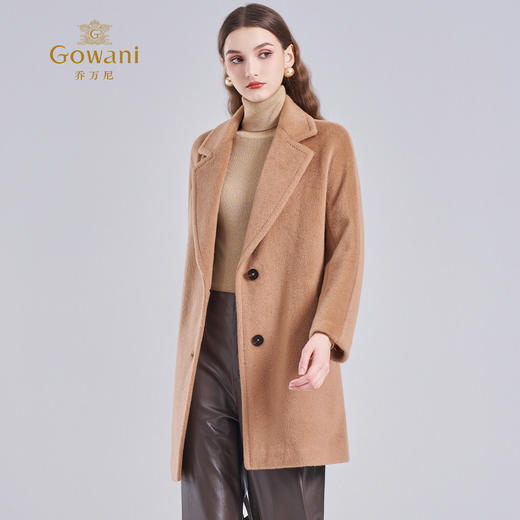【牦牛绒】乔万尼大衣女秋冬新款高级感小个子中长款呢外套EF4A156 商品图4