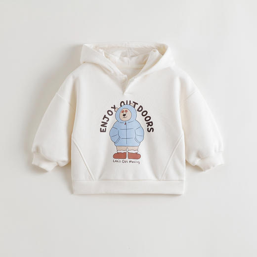 马克珍妮男童萌趣小熊软糯连帽卫衣宝宝外套2025年秋装新款551130 商品图1