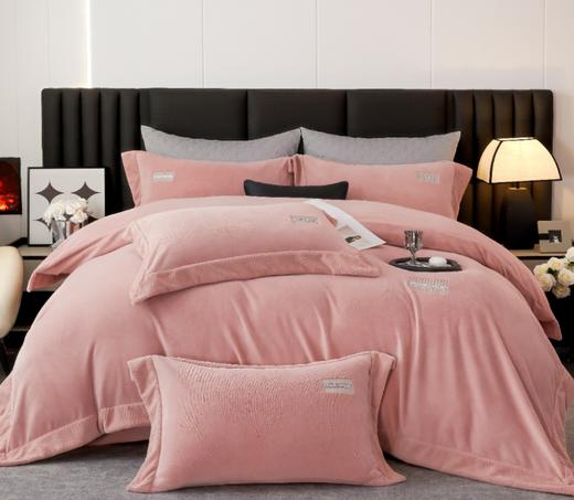 甄选冬季加厚保暖轻奢刺绣艾伦牛奶绒床上用品四件套G117800036 商品图4