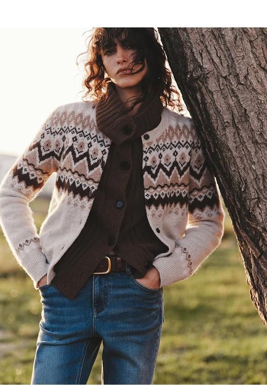 【秦岚同款】MO*费尔岛羊毛混纺毛衣开衫 商品图6