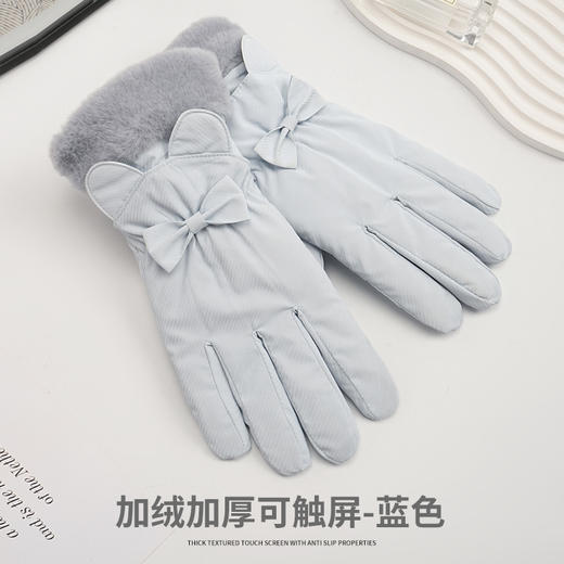 新款时尚简约保暖手套女冬季加绒加厚可触屏防滑防水滑雪手套批发 商品图8
