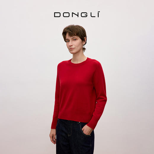 东黎 • 你本珍贵 小山羊绒女士秋季圆领套衫 5378 商品图1