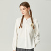 Famecoco范可儿优雅花边长袖白衬衫天丝仙女上衣超仙F225BH009 商品缩略图1