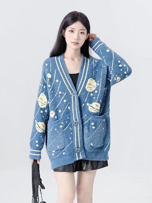 1200g 这也太厚实了！！ 不起球！高克重仿水貂绒开衫中长款针织开衫-喜出 商品图1