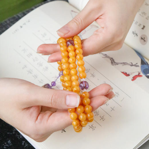 天然妖花蜜蜡手串项链男女款 满蜜文玩珠子 商品图7