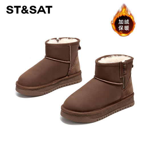 星期六复古保暖舒适厚底雪地靴SSC4118E22 商品图7