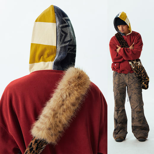 CryingCenter 撞色拼接宽松连帽卫衣外套 男女款 哭喊中心 商品图0