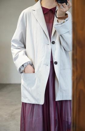 ECOLE DE CURIOSITES浅灰西装外套