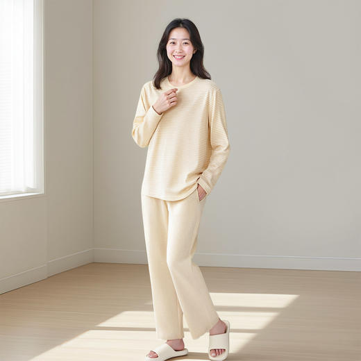 女士新疆彩棉家居套装|柔软亲肤 温暖包裹感~居家睡眠两件套 商品图2
