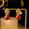 雀说 优雅名媛气质原石红豆耳钉轻奢高级感耳环10403 商品缩略图3