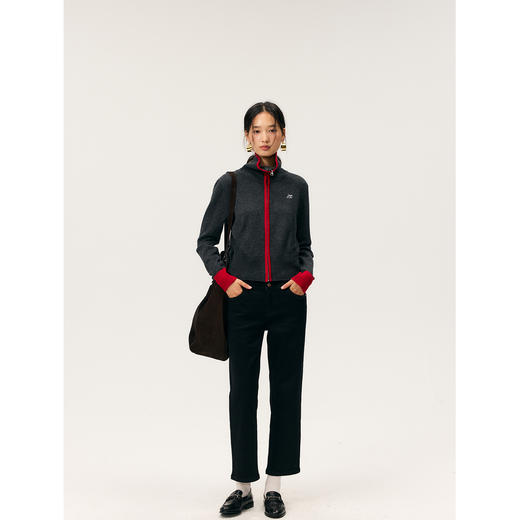 HeyDress撞色边拉链高领开衫 商品图2