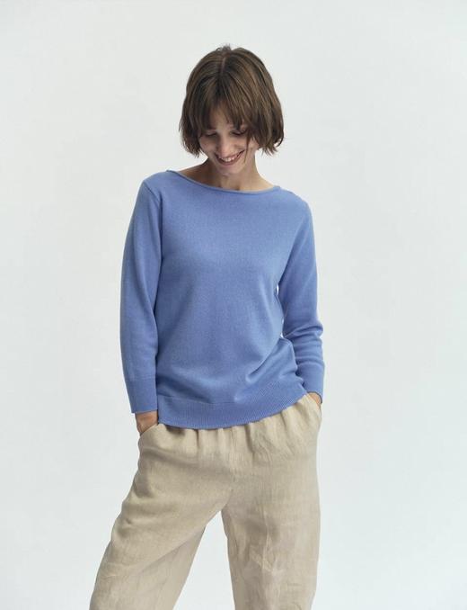 JAI 25AW 墨石灰/深灰蓝/鸽灰色意大利羊绒九分袖毛衣 商品图3