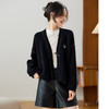 休闲厚外套高级有质感，加厚毛呢开衫短款上衣CC-JDS-3086 商品缩略图1