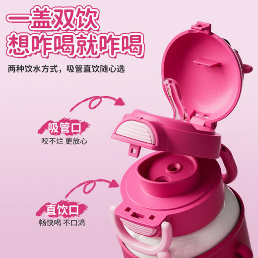 赠送背带【316不锈钢❗️全身可拆洗】卡通公仔儿童保温杯高颜值可爱吸管水杯学生男女生双饮杯子。ja 商品图1