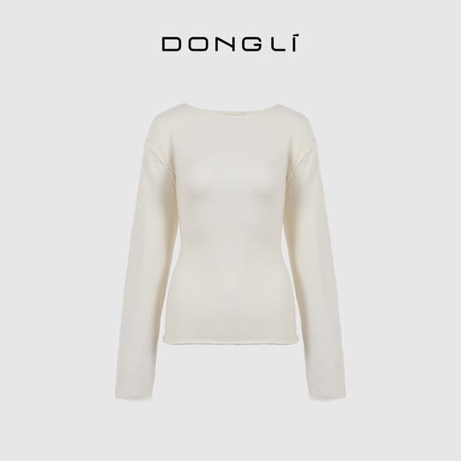 东黎 • 你本珍贵 小山羊绒女士秋季一字领卷边针织打底 5593 商品图1