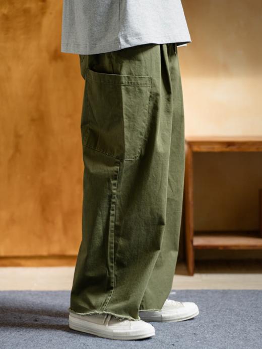 GYOZA PASTA/GP25AW-C050/水洗做旧破坏流苏工装口袋弯刀裤 商品图3