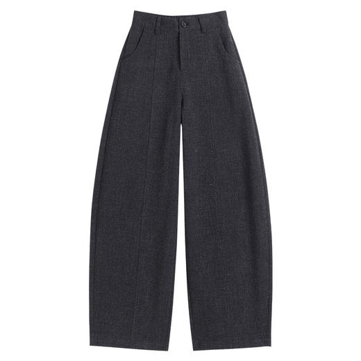 YM 25212-86时尚加绒保暖弯刀阔腿裤高腰垂坠感显瘦休闲裤 商品图4