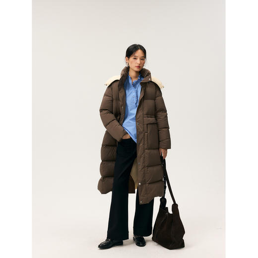 HeyDress立领收腰长款羽绒服 商品图3