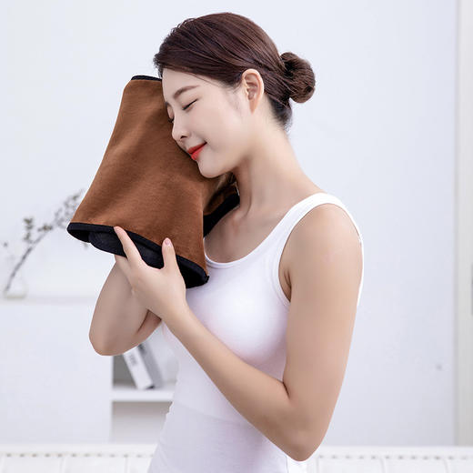 丁摩 保暖男女士双层加厚护肩坎肩小马甲亲肤咖啡绒贴身秋冬加高护背5ZF-112 商品图3