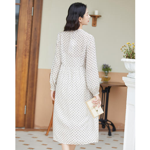 Famecoco范可儿花农诗人文艺印花连衣裙女士秋装收腰垂感长款F225FA024 商品图4