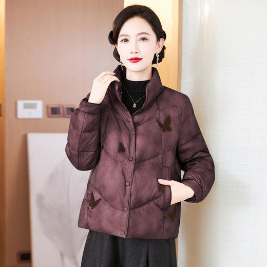 TC 621690羽绒服外套妈妈装加肥加大立领加厚上衣 商品图1