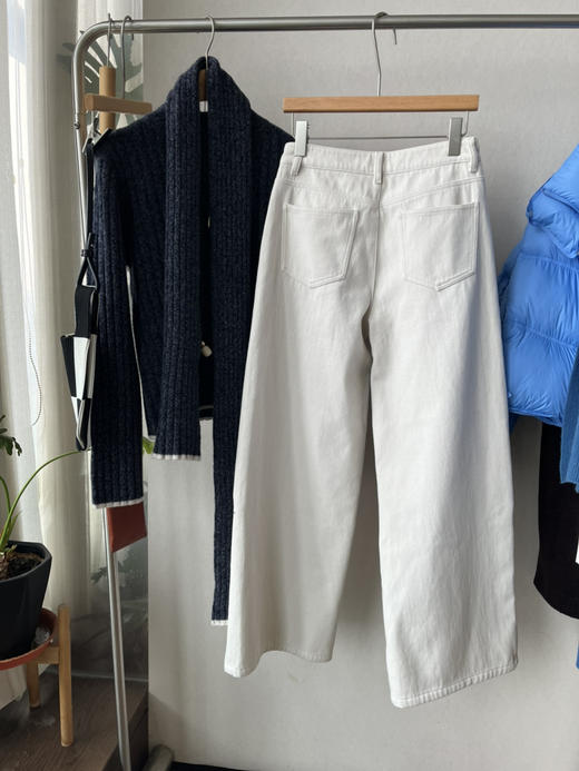 【时髦廓形】噢蜜ooomeooo加绒高弹宽腿牛仔裤 商品图10