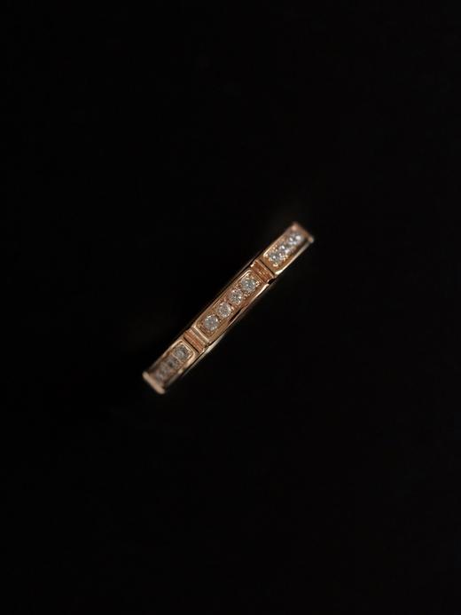 YS04-卡地亚 单排半铺满钻玫瑰金戒指男女同款情侣款（XK） 商品图1