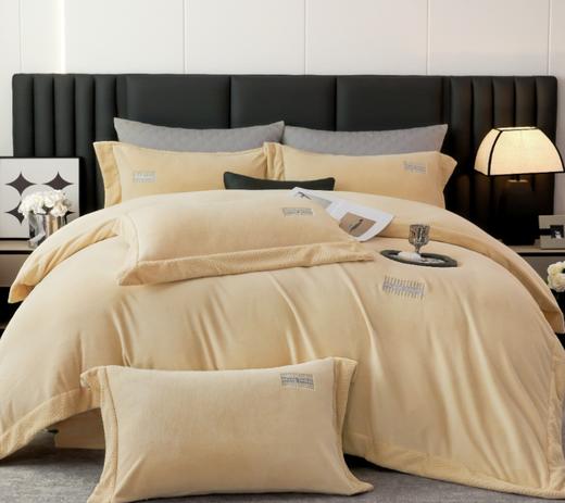 甄选冬季加厚保暖轻奢刺绣艾伦牛奶绒床上用品四件套G117800036 商品图3